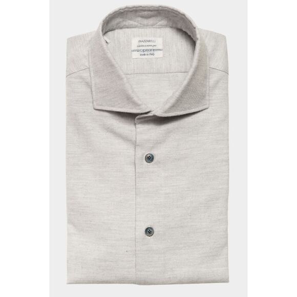 NWT MAZZARELLI LIGHT GRAY LIGHT FLANNEL SHIRT EU41/US16 - Picture 1 of 10